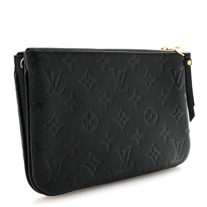 Louis Vuitton Empreinte Double Zip Pochette Black 3 of 8