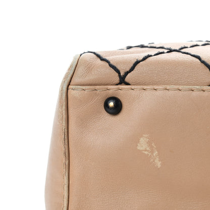 Chanel Calfskin Contrast Stitch Surpique Bowler Beige 17 of 19
