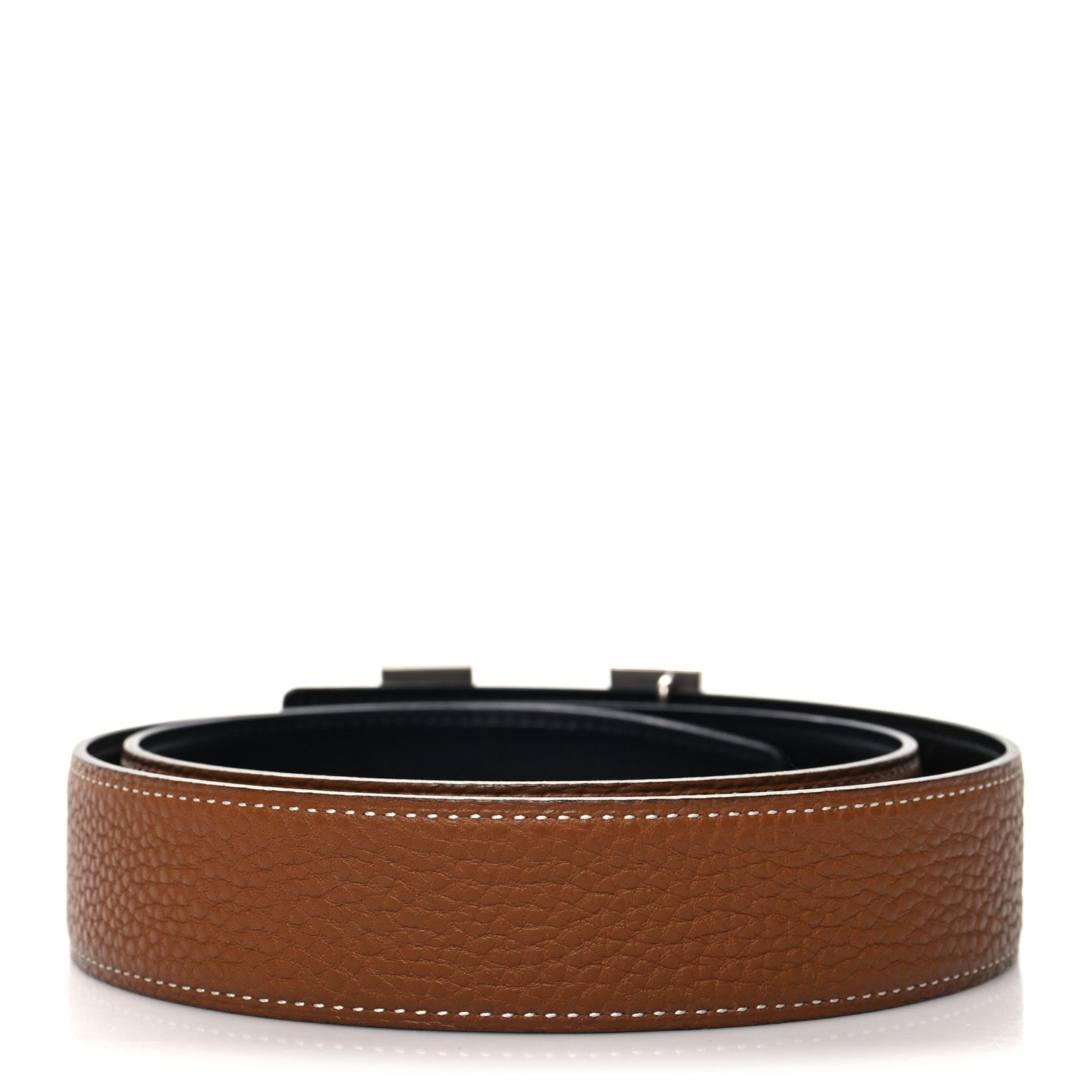 Hermes Box Togo 32mm H Belt 80 Black Gold 2 of 5