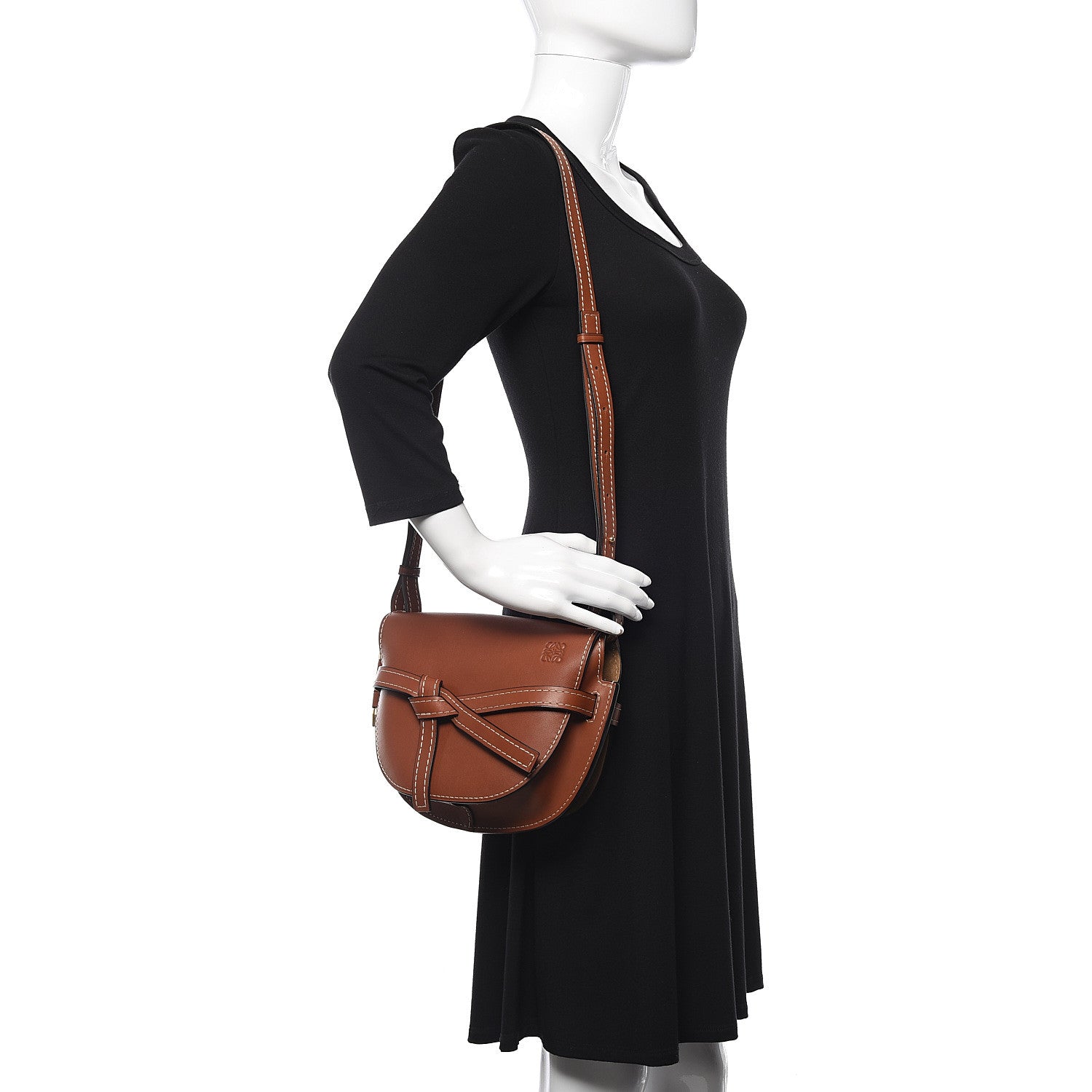 Loewe Calfskin Small Gate Crossbody Bag Rust 2 of 11