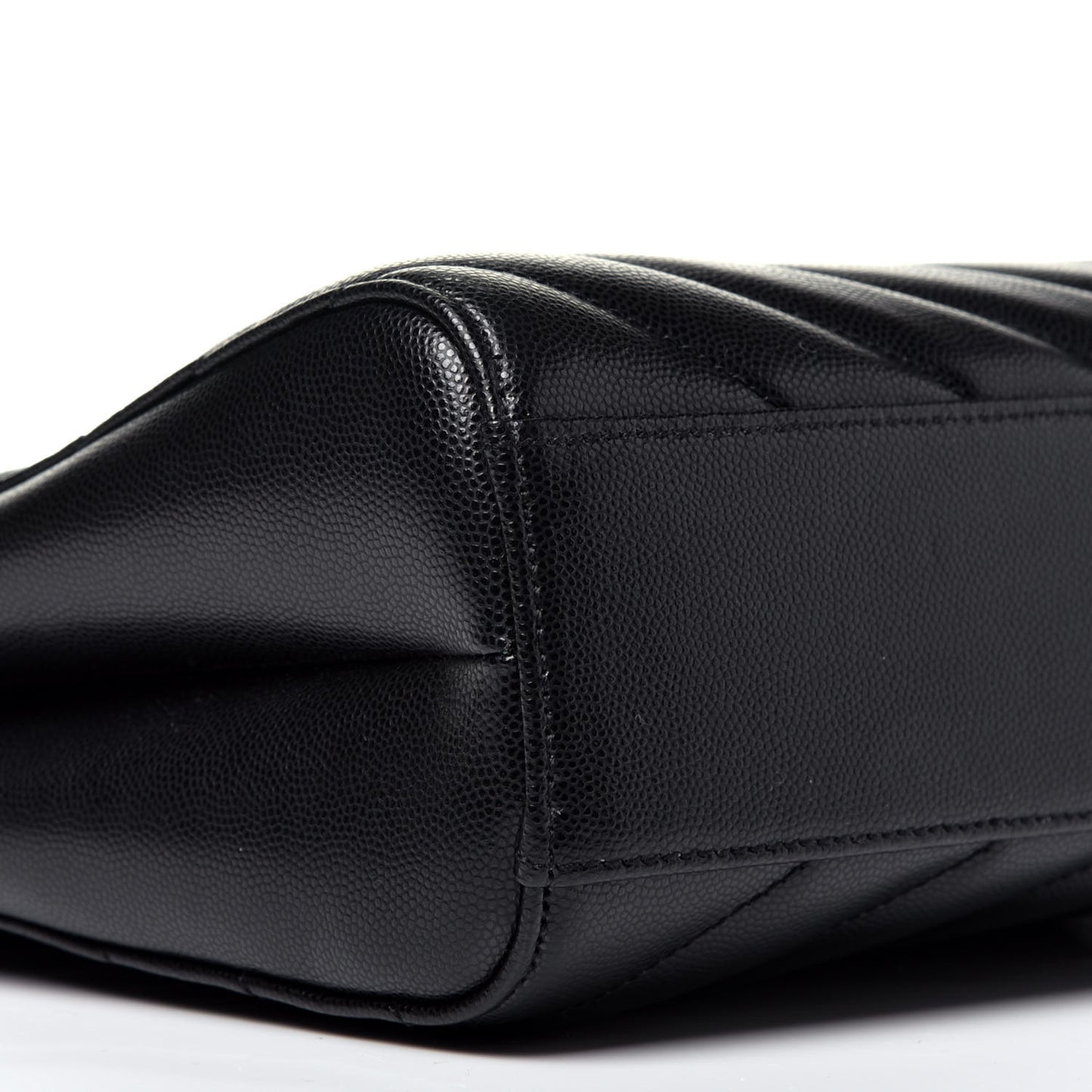 Grain De Poudre Matelasse Chevron Medium Tribeca Shopping Bag Black