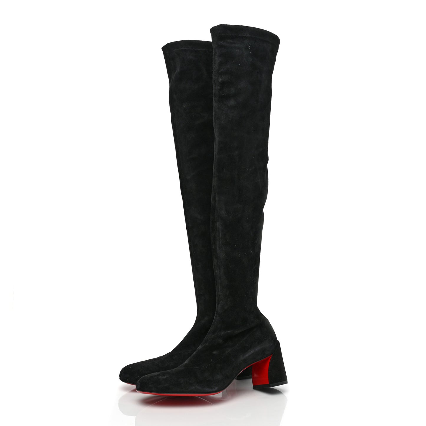 Veau Velours Stretch Turelaboot Alta 55 Over The Knee Boots 38.5 Black