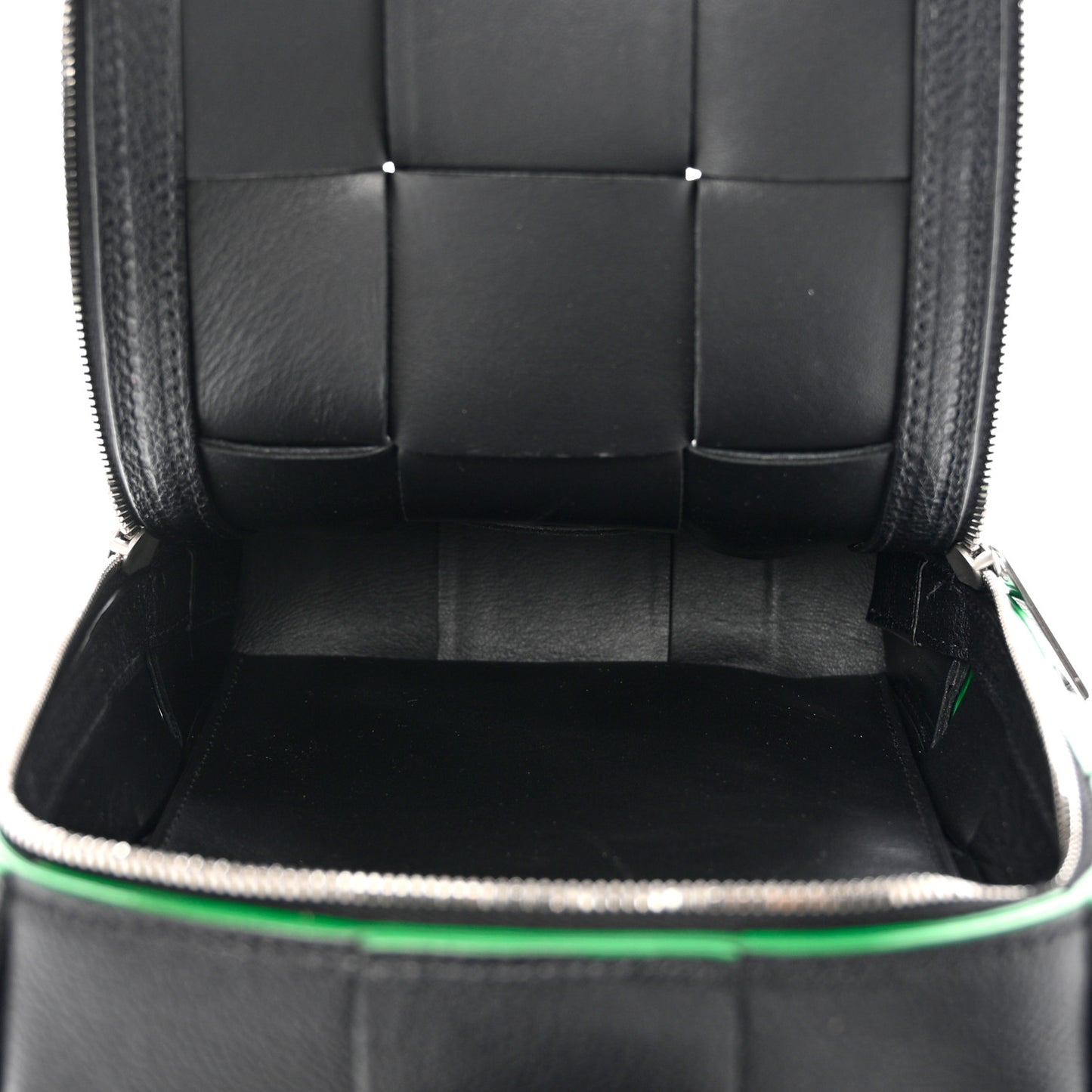 Calfskin Intrecciato Mini Cassette Sling Bag Black Parakeet