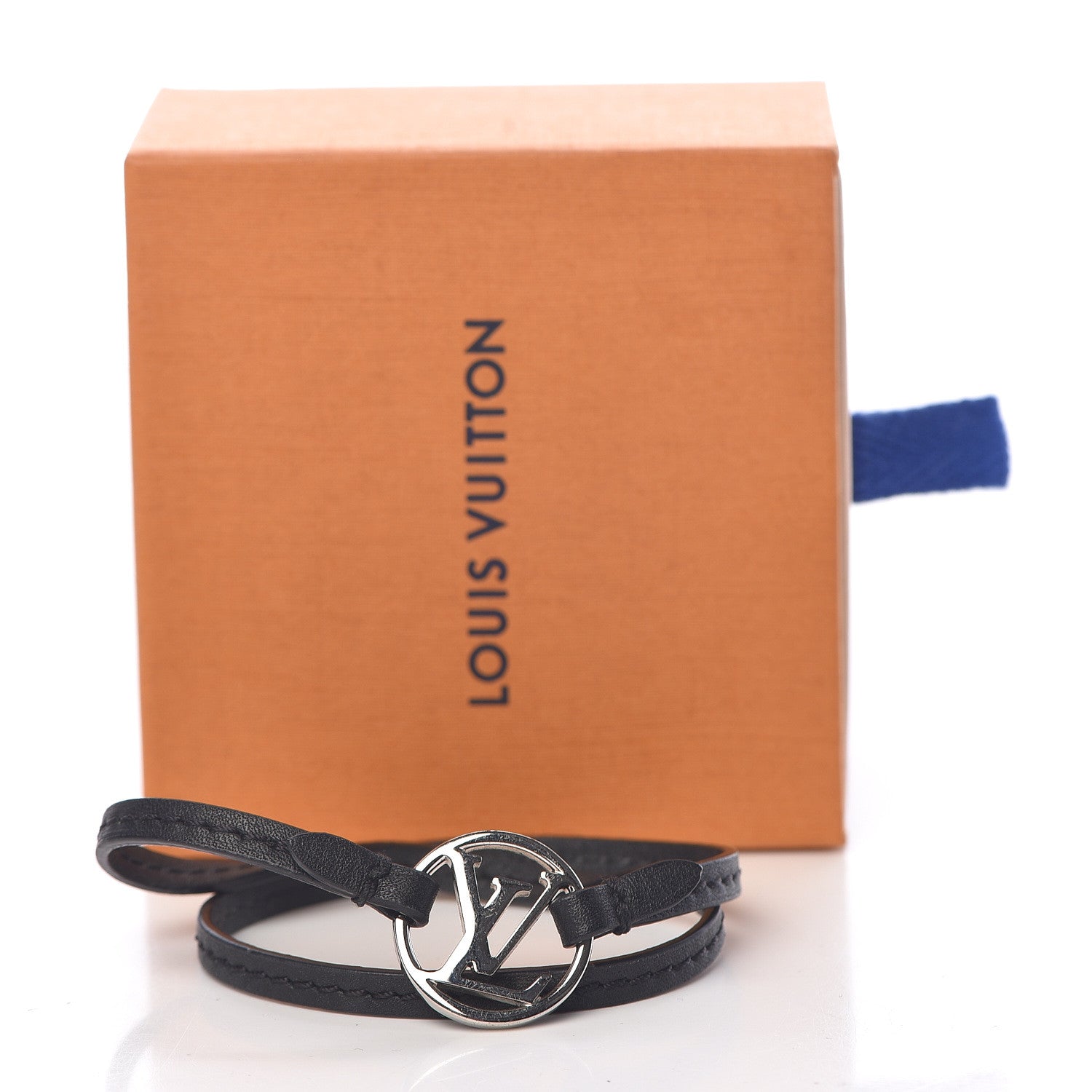 Louis Vuitton Calfskin LV Circle Double Wrap Bracelet Black 6 of 6