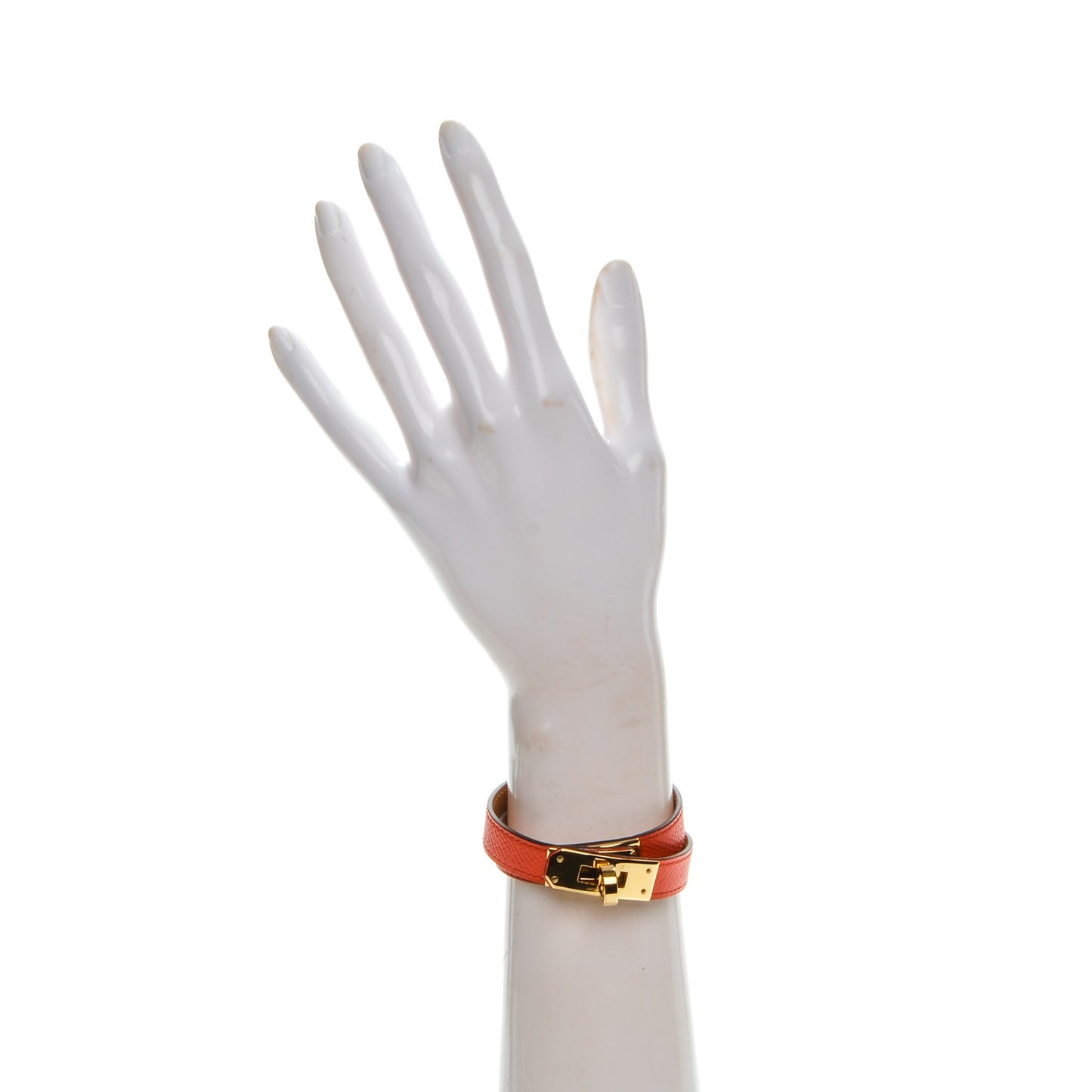 Epsom Kelly Double Tour Bracelet S Orange Poppy
