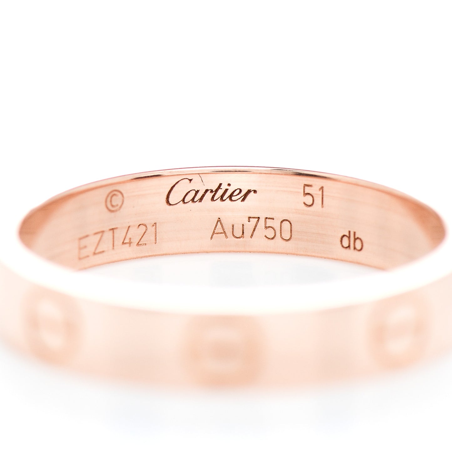 18K Pink Gold 3.5mm LOVE Wedding Band Ring 51 5.75