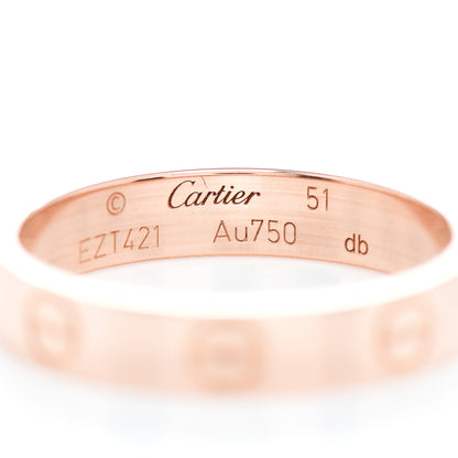 Cartier 18K Pink Gold 3.5mm LOVE Wedding Band Ring 51 5.75 4 of 5