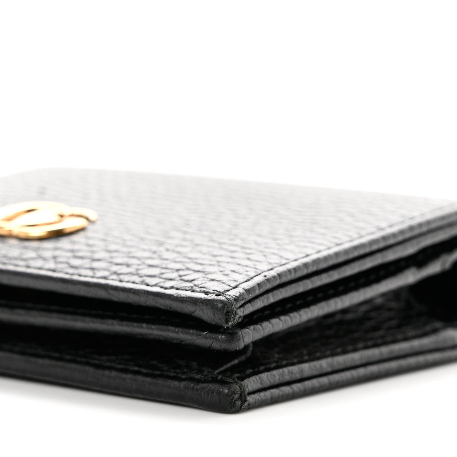 Gucci Pebbled Calfskin GG Marmont Card Case Black 8 of 9