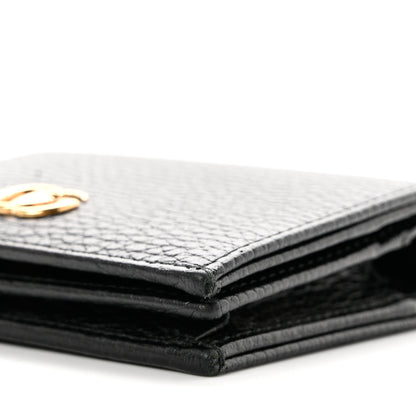 Gucci Pebbled Calfskin GG Marmont Card Case Black 8 of 9