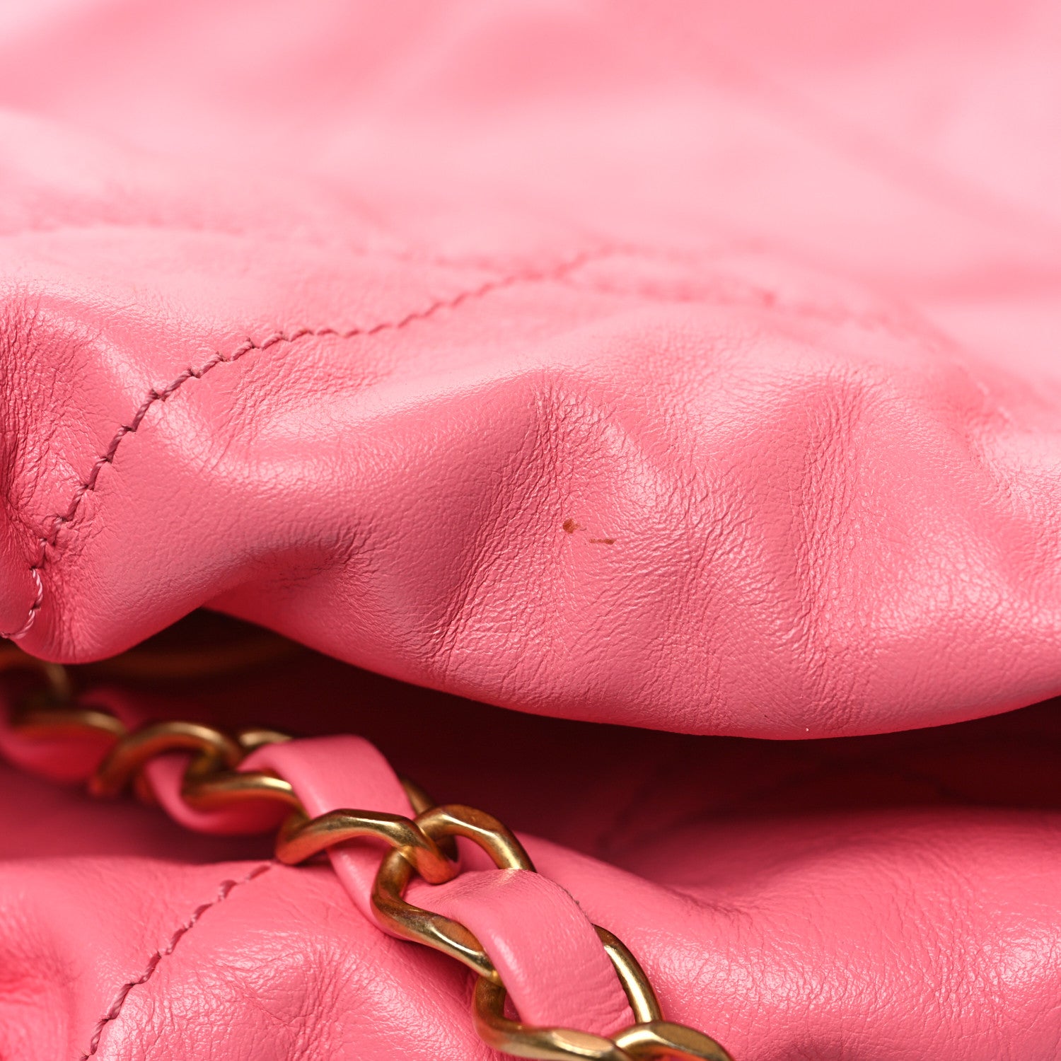 Chanel Shiny Calfskin Quilted Large Chanel 22 Coral Pink 13 of 13