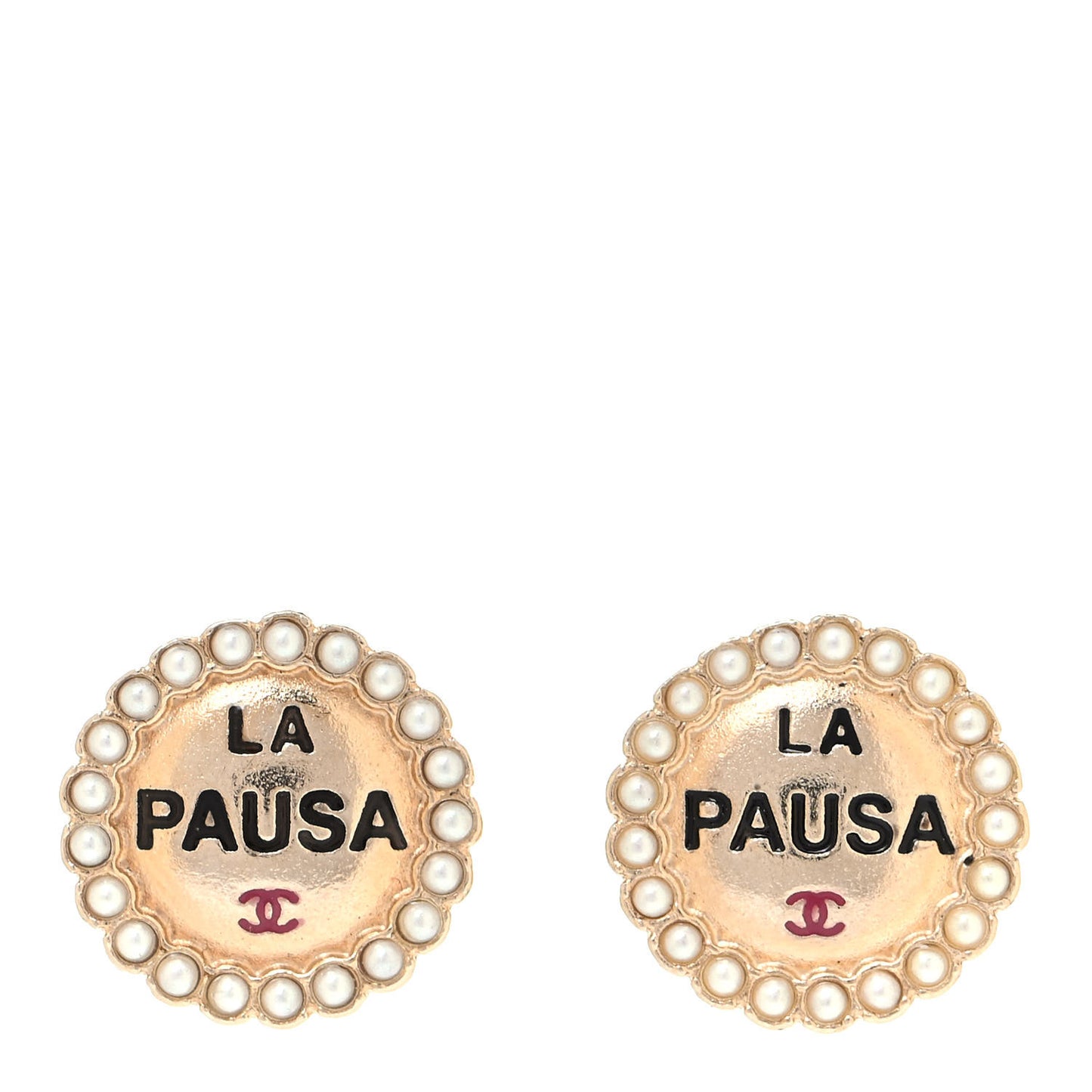 Pearl CC La Pausa Studded Earrings Gold