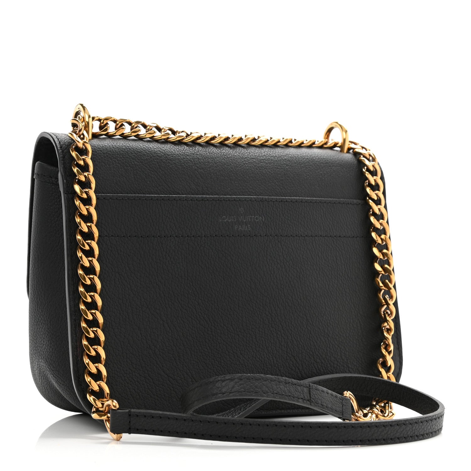 Louis Vuitton Grained Calfskin Lockme Chain Bag PM Black 3 of 9