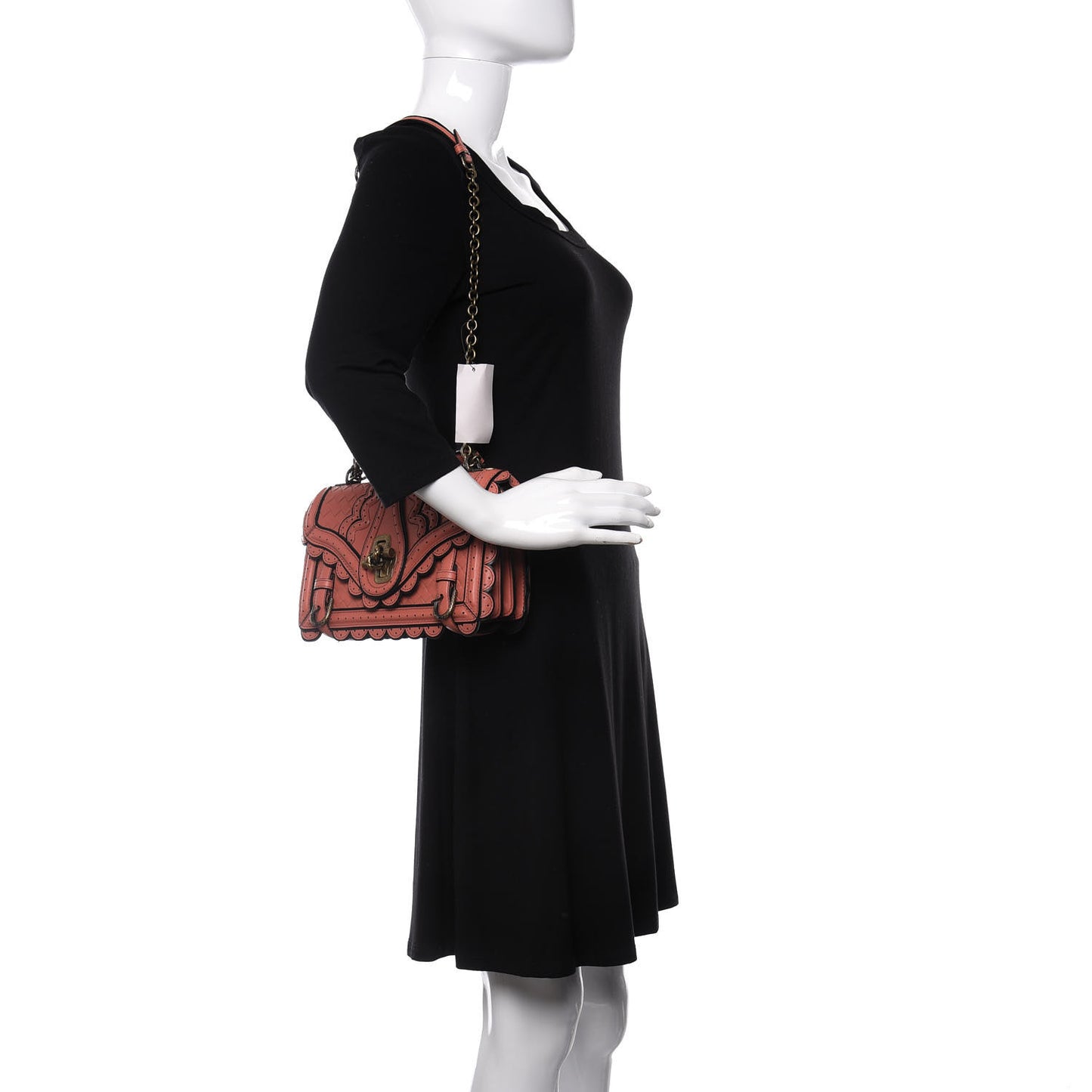 French Calfskin Intrecciato Wingtip City Knot Bag Hibiscus Black