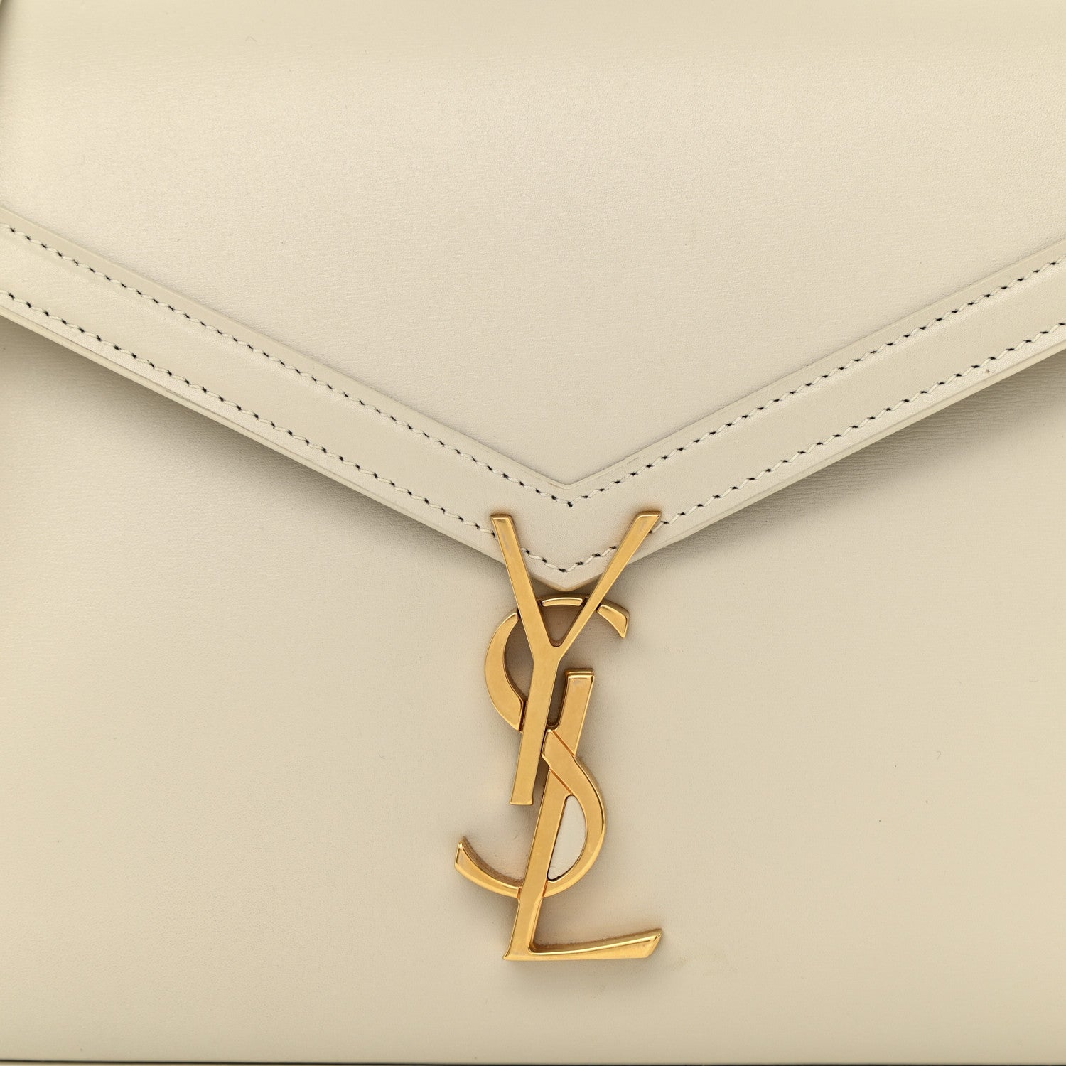 Saint Laurent Smooth Calfskin Medium Classic Monogram Cassandra Top Handle Crema Soft Rouge Legion 9 of 11