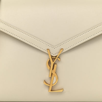 Saint Laurent Smooth Calfskin Medium Classic Monogram Cassandra Top Handle Crema Soft Rouge Legion 9 of 11