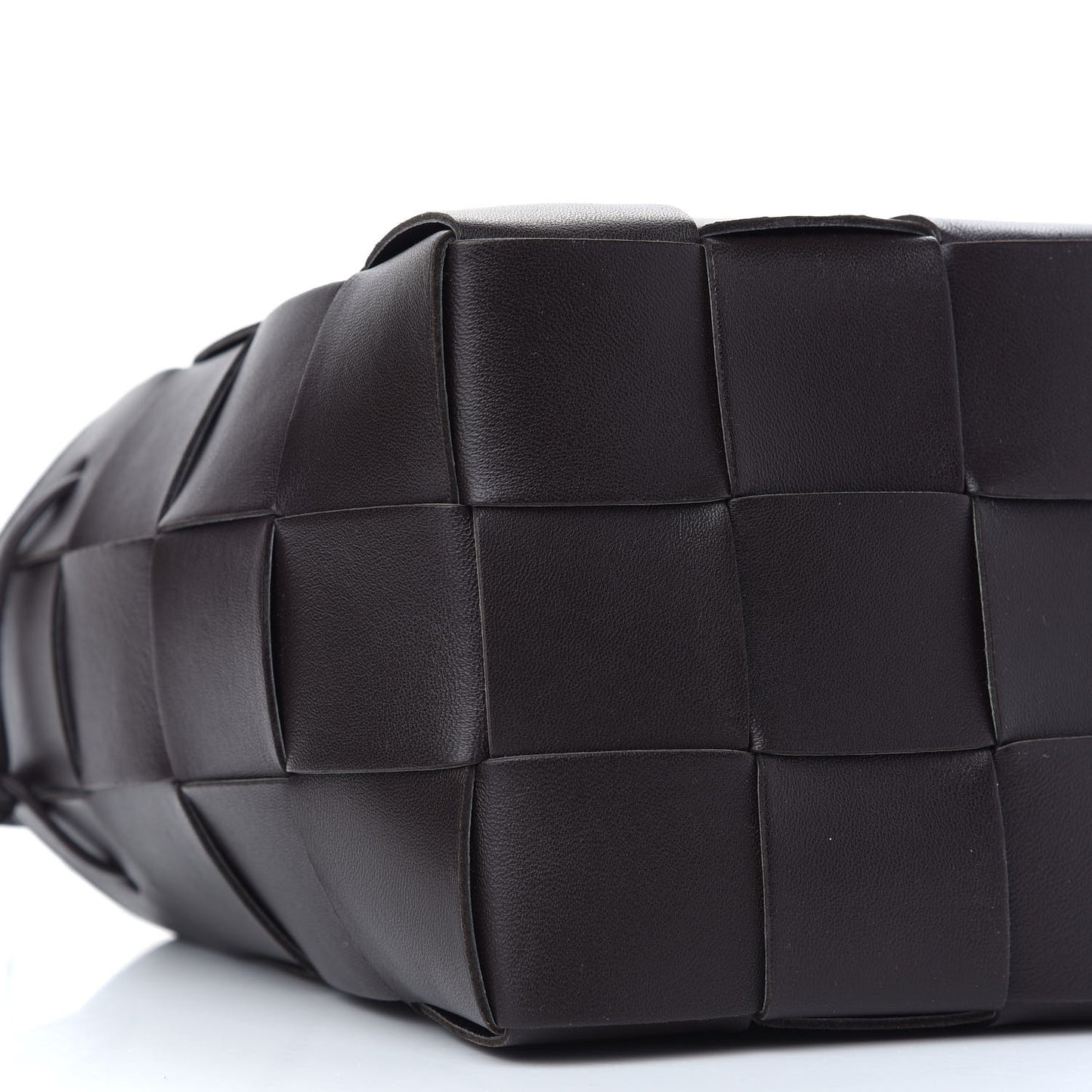 Lambskin Intreccio Small Crossbody Bucket Bag Fondant