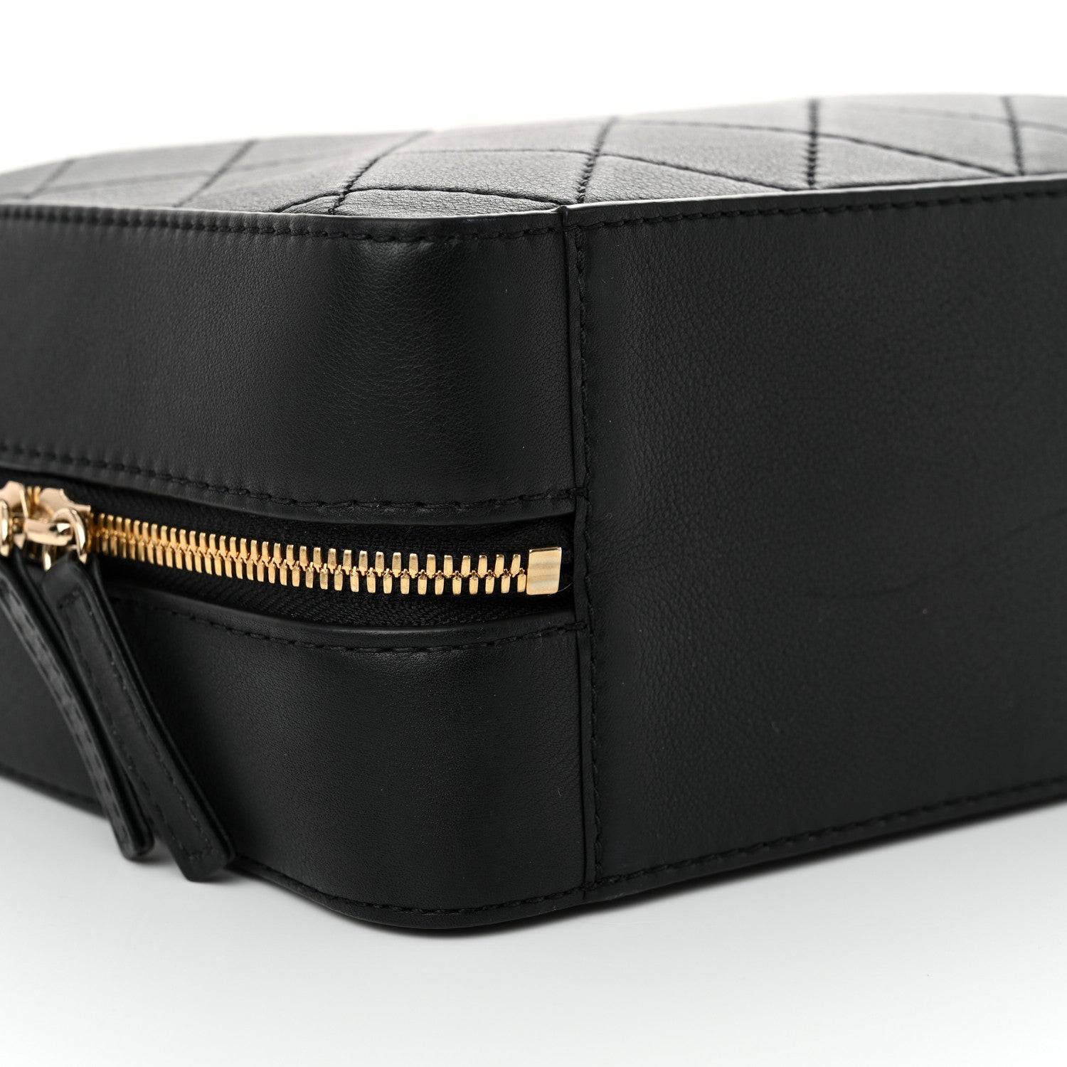 Chanel Calfskin Quilted Travel Kit Vanity Case Black 9 of 11