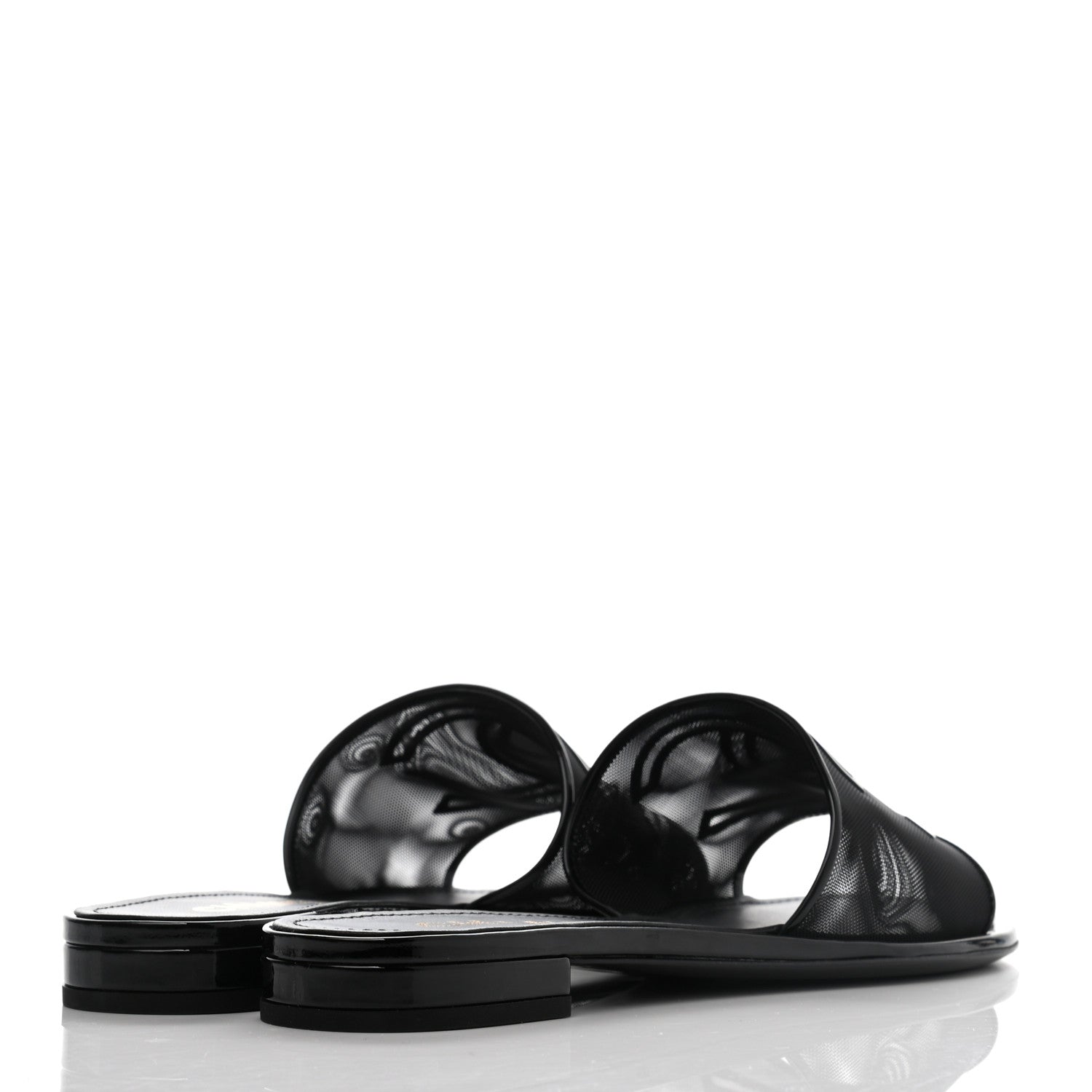 Chanel Mesh Patent Calfskin CC Mules 38.5 Black 4 of 7
