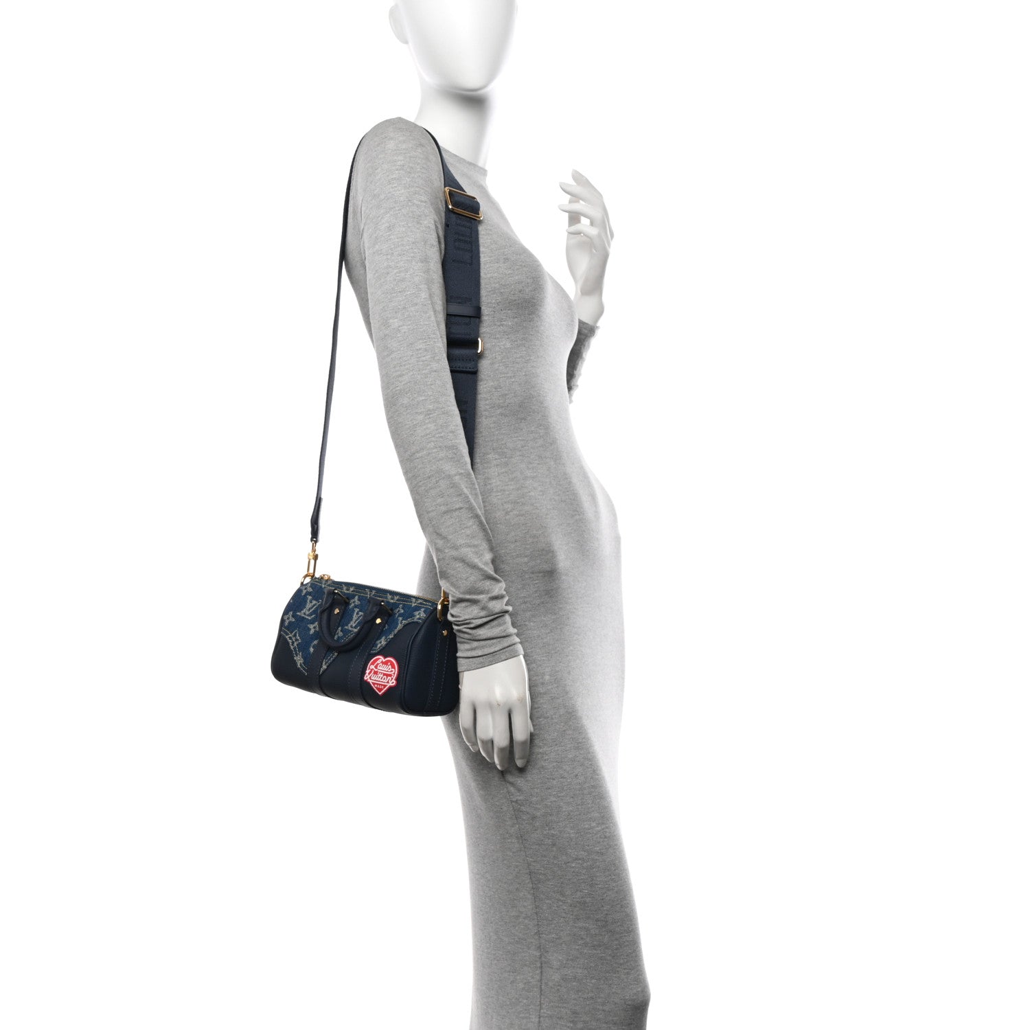 Louis Vuitton X NIGO Taurillon Monogram Denim Drip Keepall XS Blue 2 of 9