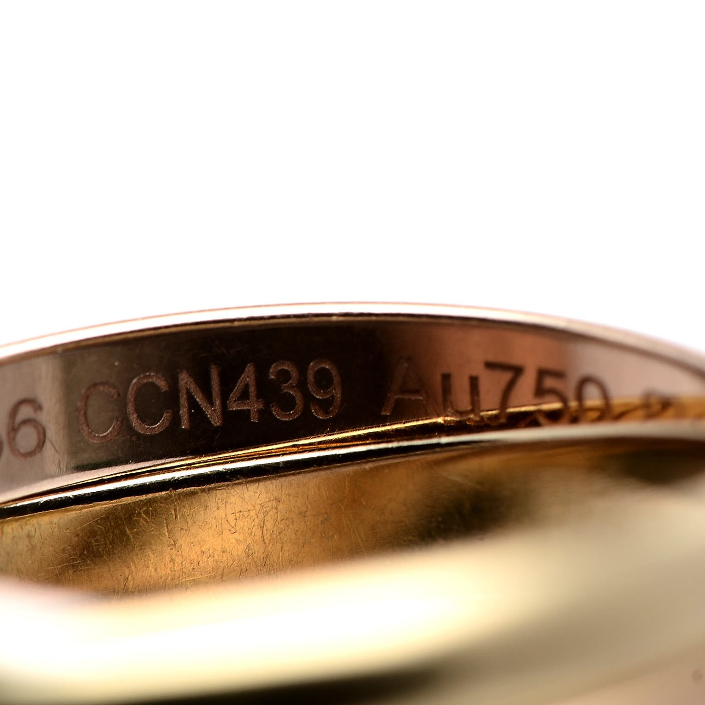 18K Pink Yellow White Gold Small Trinity Ring 56 7.5