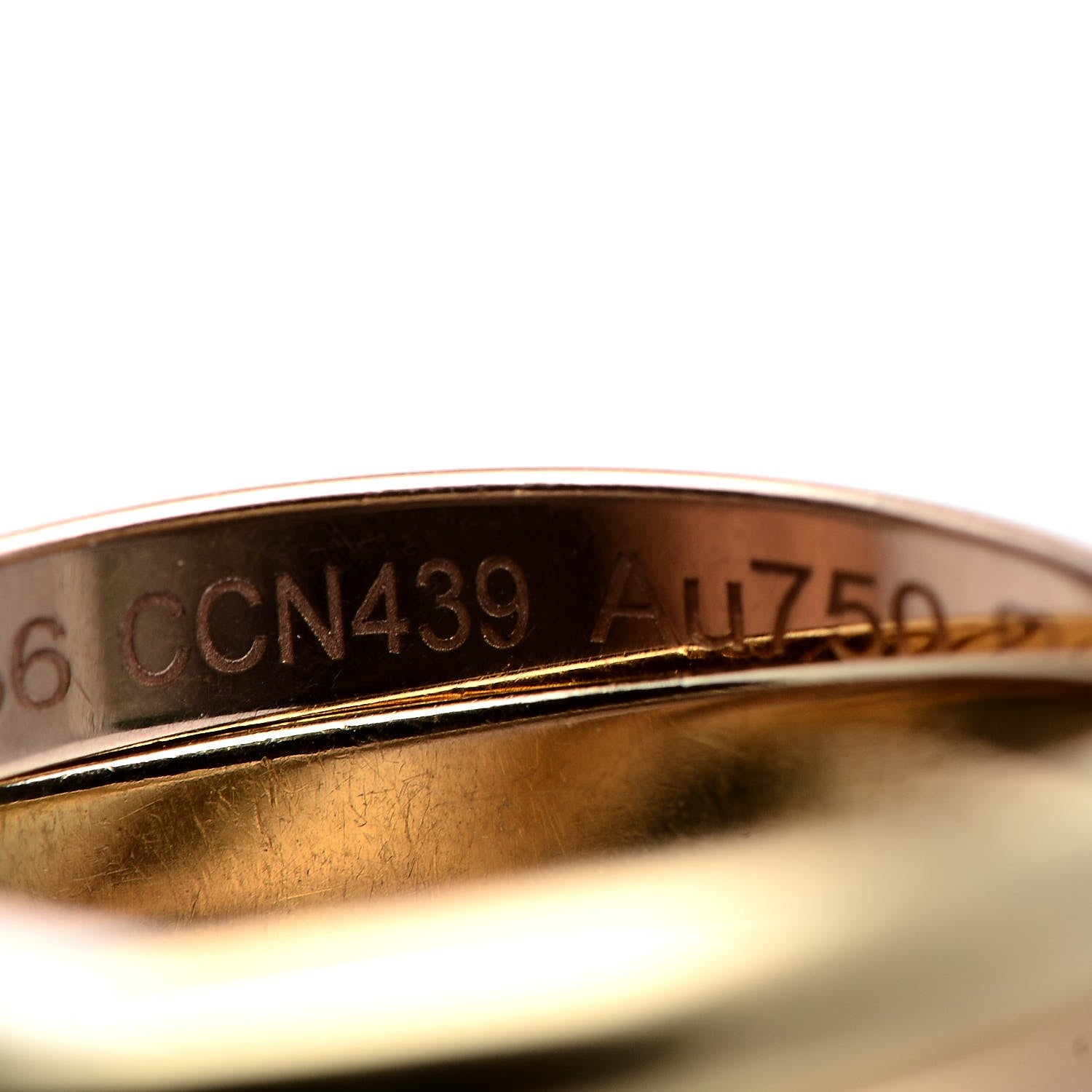Cartier 18K Pink Yellow White Gold Small Trinity Ring 56 7.5 6 of 7
