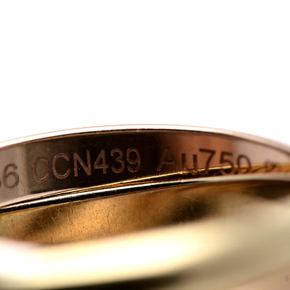 Cartier 18K Pink Yellow White Gold Small Trinity Ring 56 7.5 6 of 7