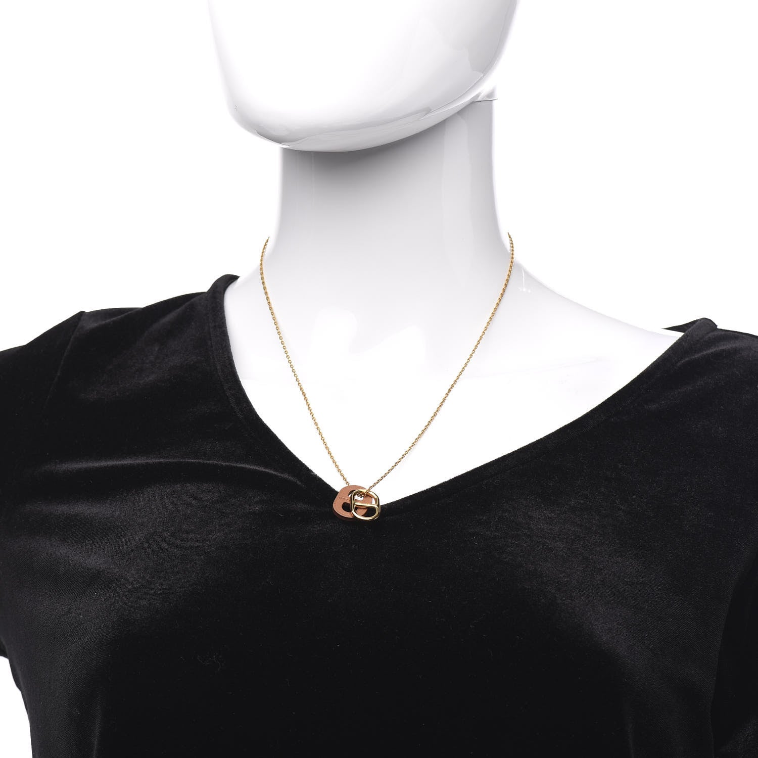Hermes Swift O'Maillon Pendant Necklace Gold 2 of 4