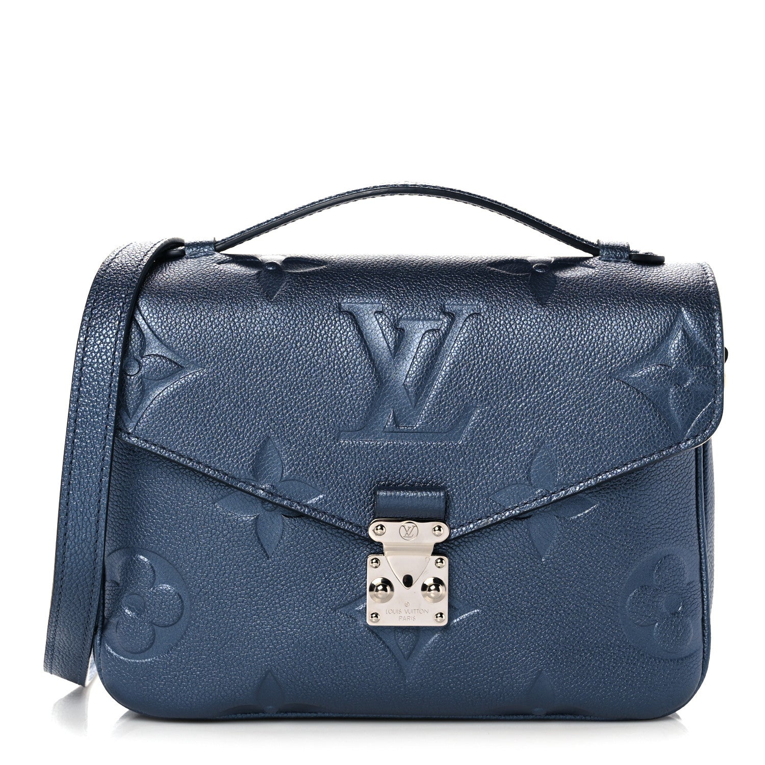 Louis Vuitton Metallic Empreinte Monogram Giant Pochette Metis Navy Nacre 1 of 9