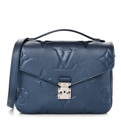 Louis Vuitton Metallic Empreinte Monogram Giant Pochette Metis Navy Nacre 1 of 9