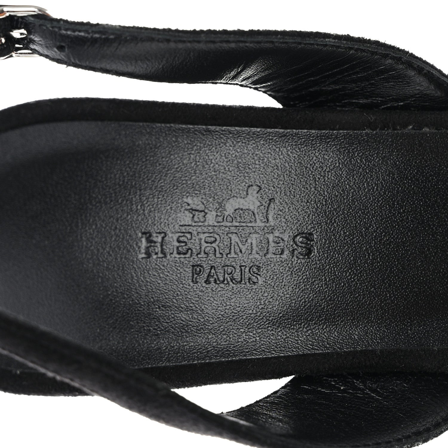Hermes Suede Goatskin Dabka Embroidered Chevron Holy 105 Sandals 36 Black 7 of 10
