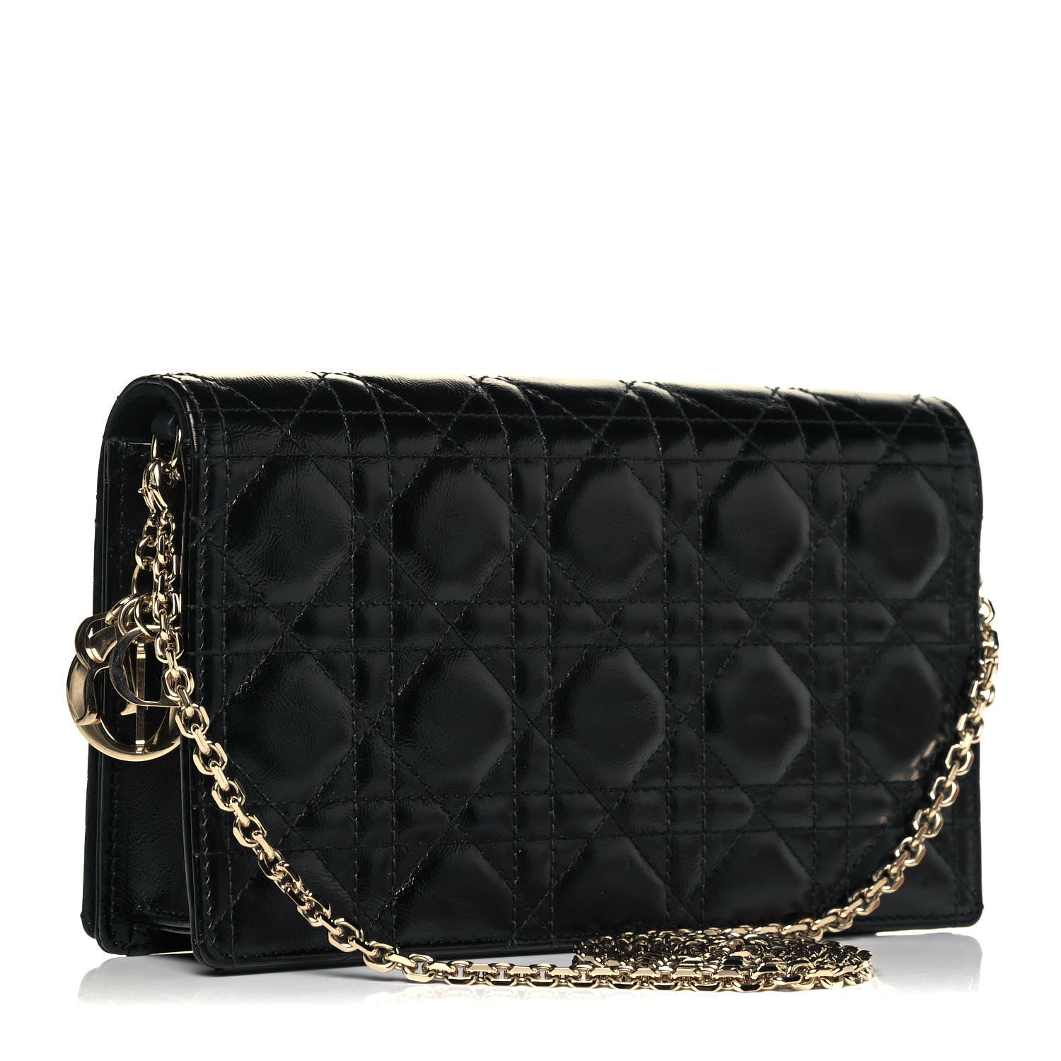 Christian Dior Lambskin Cannage Lady Dior Pouch Black 3 of 10