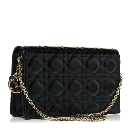 Christian Dior Lambskin Cannage Lady Dior Pouch Black 3 of 10