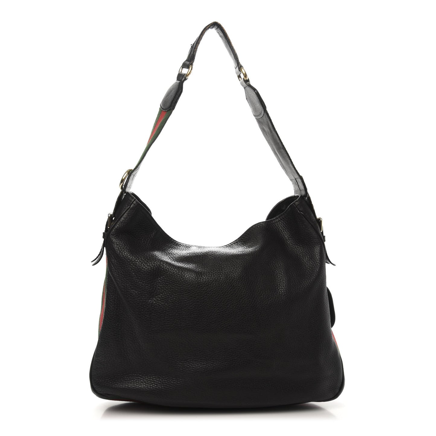 Pebbled Calfskin Medium Heritage Shoulder Bag Black