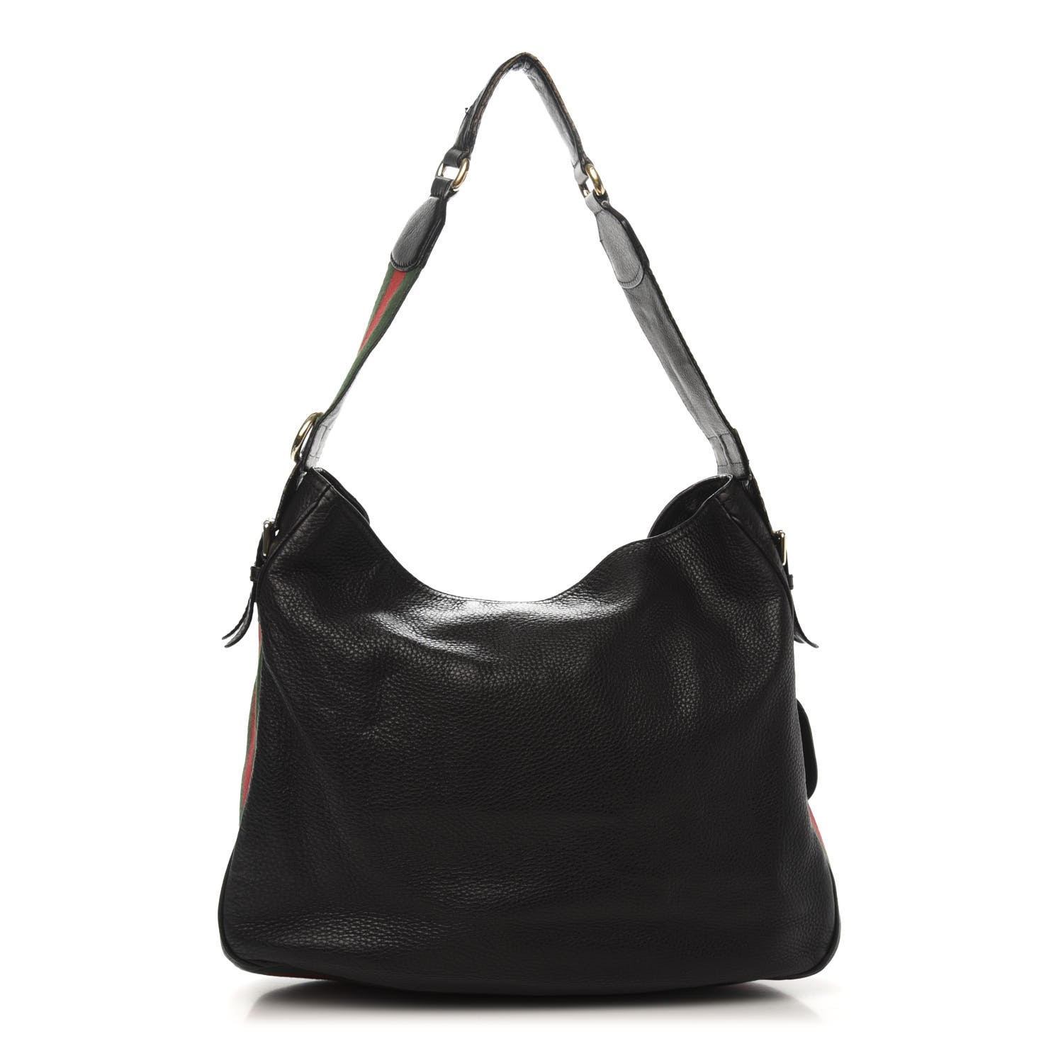 Gucci Pebbled Calfskin Medium Heritage Shoulder Bag Black 1 of 17