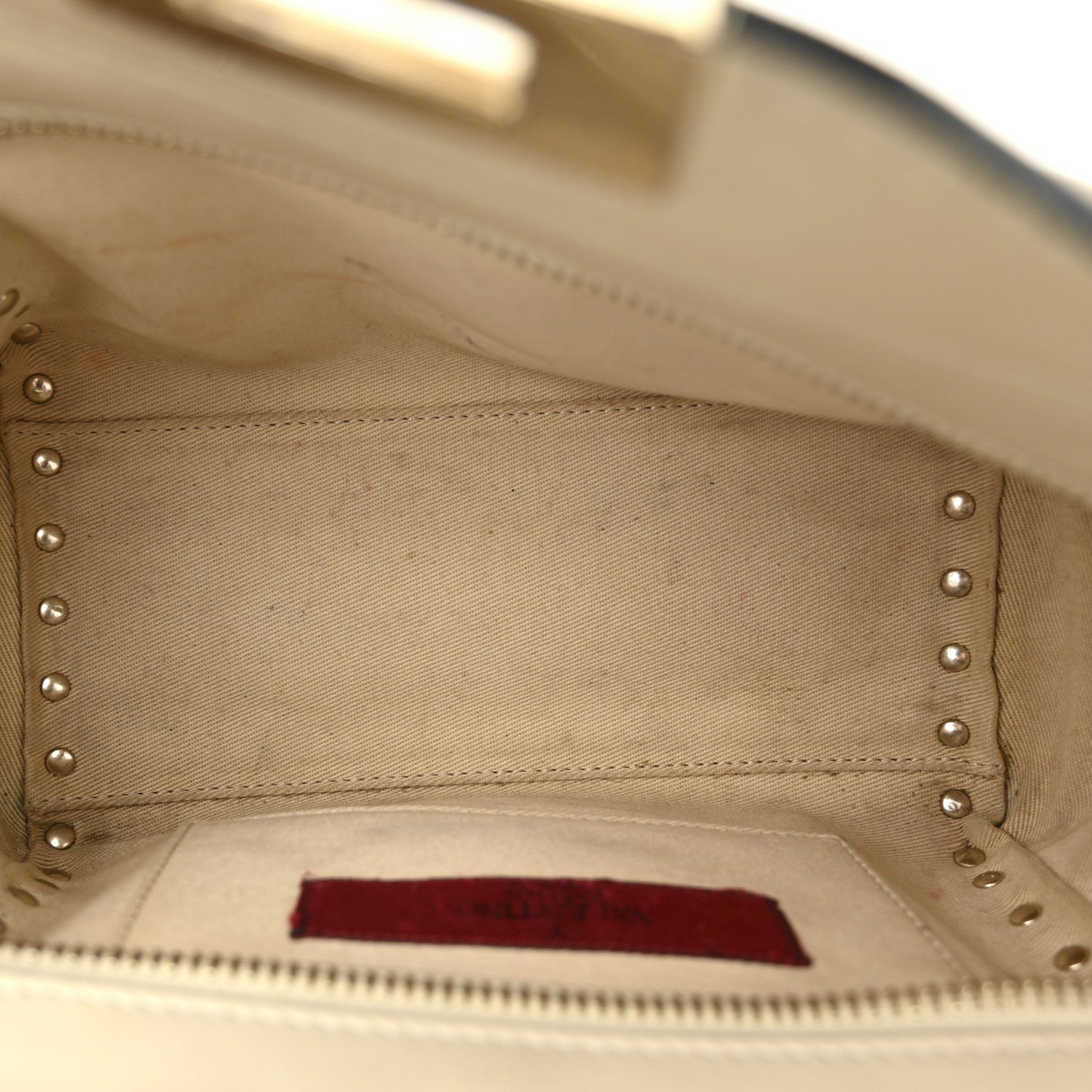 Valentino Garavani Vitello Mini Rockstud Double Handle Tote Ivory 5 of 16