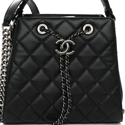 Chanel Caviar Quilted Small CC Bucket Bag Black 8 of 11