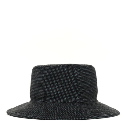 Hermes Wool Cashmere Flannel Plaid Colorado Hat 57 Bleu Payne 1 of 5