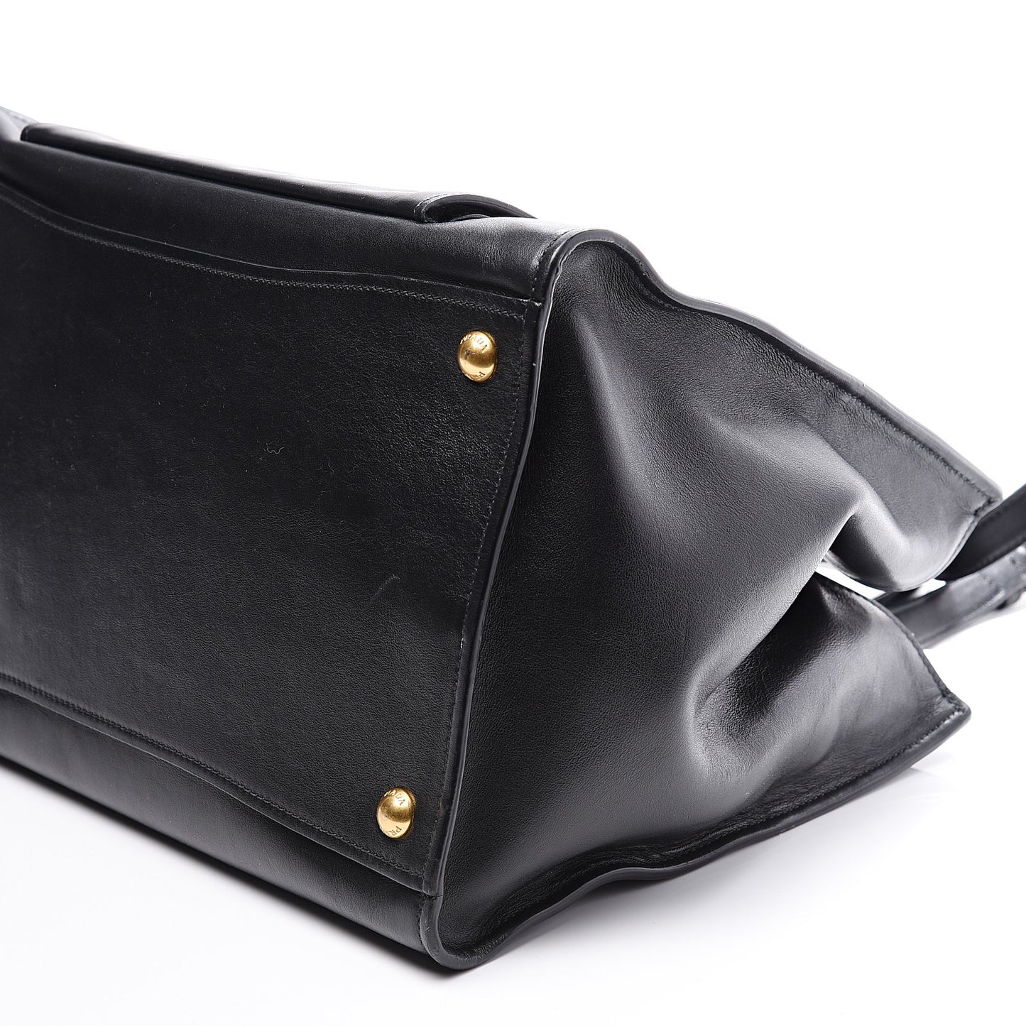 City Calf Front Pocket Tote Black