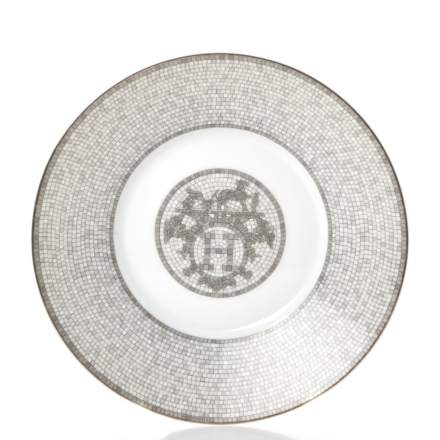 Porcelain Mosaique Au 24 Breakfast Cup And Saucer Set Of 2 Platine