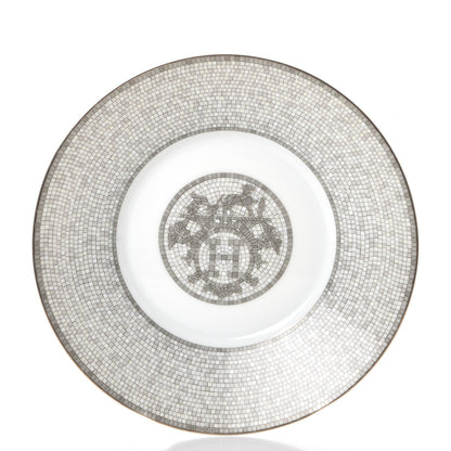 Hermes Porcelain Mosaique Au 24 Breakfast Cup And Saucer Set Of 2 Platine 17 of 27