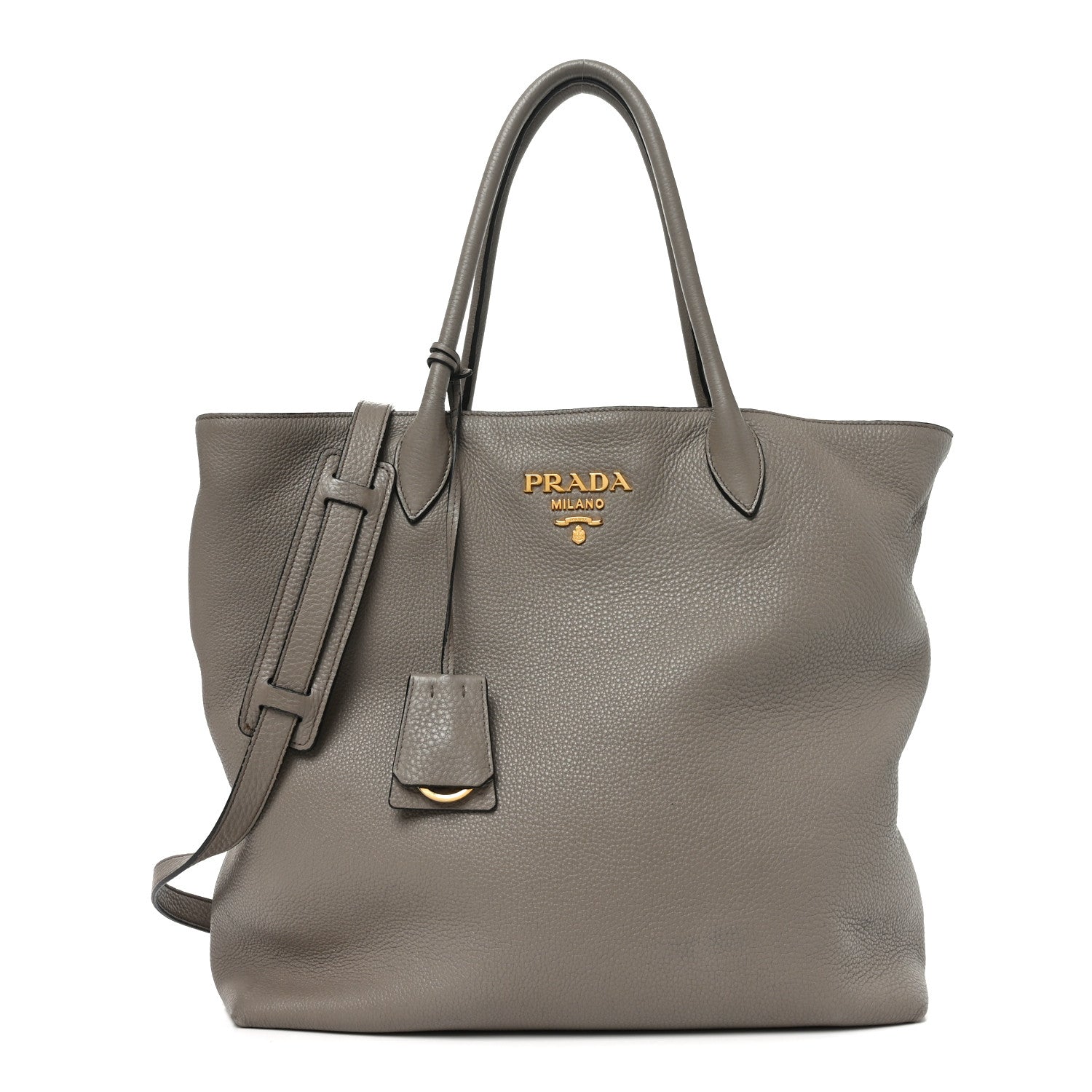 Prada Vitello Daino Zippered Tote Argilla 1 of 9