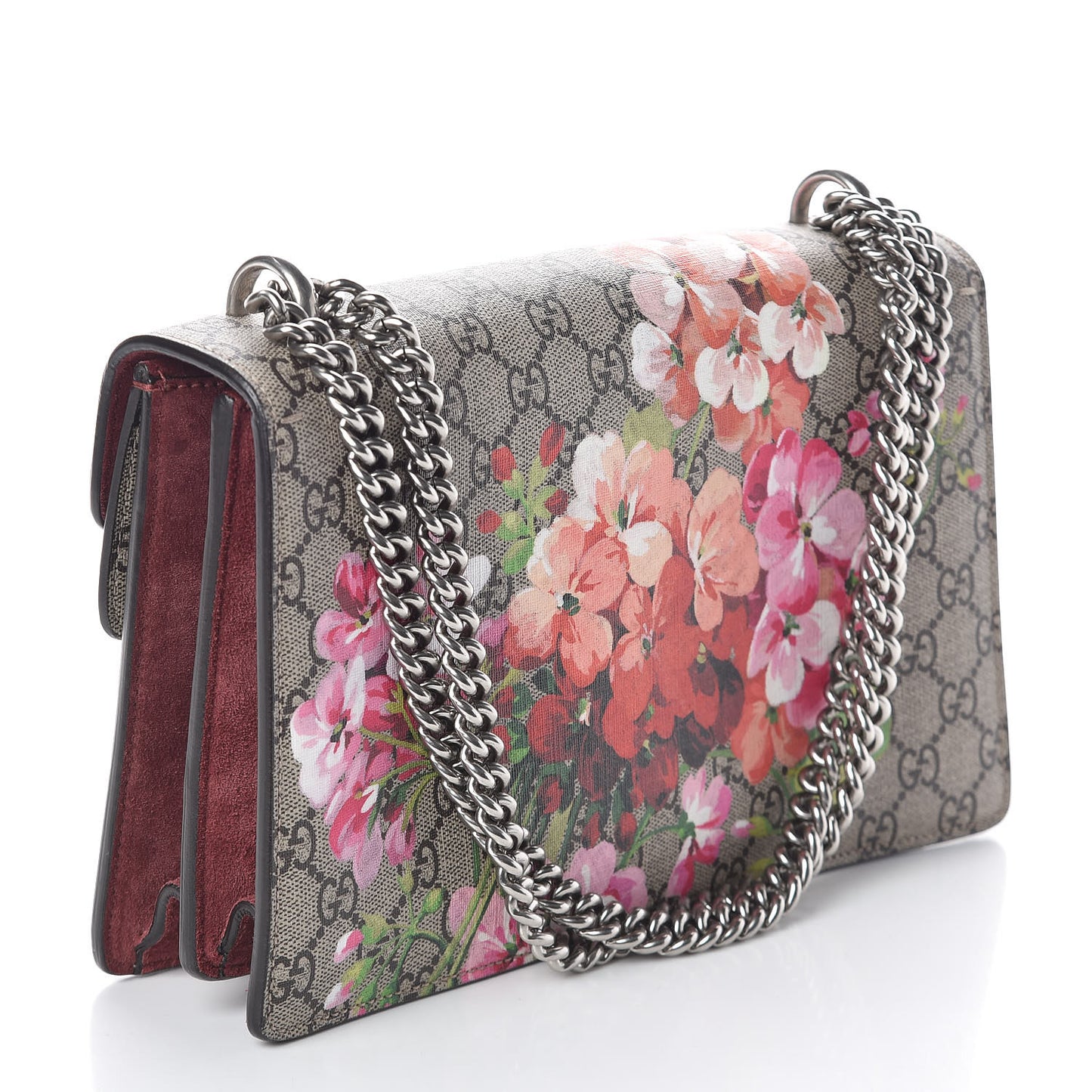 GG Supreme Monogram Blooms Small Dionysus Shoulder Bag Beige Multicolor Dry Rose