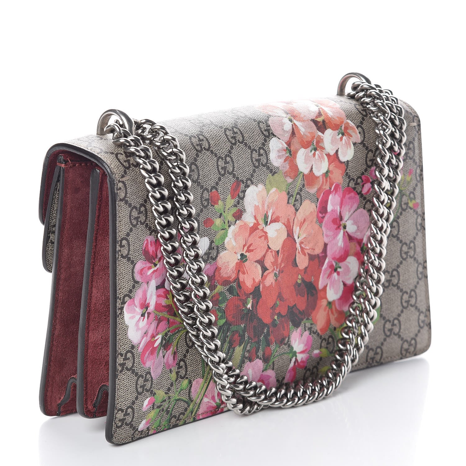 Gucci GG Supreme Monogram Blooms Small Dionysus Shoulder Bag Beige Multicolor Dry Rose 3 of 10