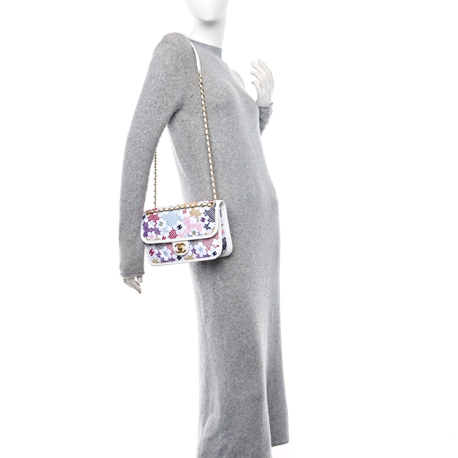 Chanel Lambskin Lace Patchwork Flap Bag Multicolor 2 of 12