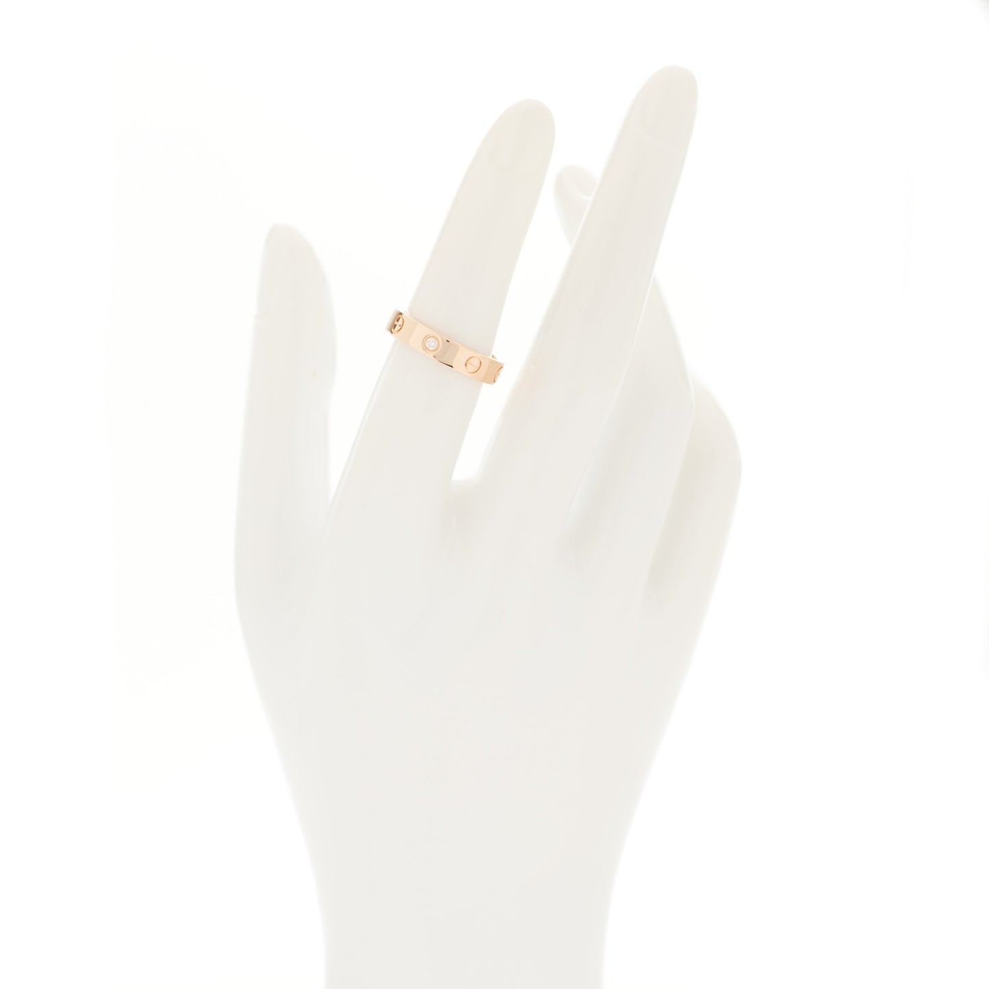 18K Pink Gold Diamond 4mm LOVE Wedding Band Ring 51 5.75