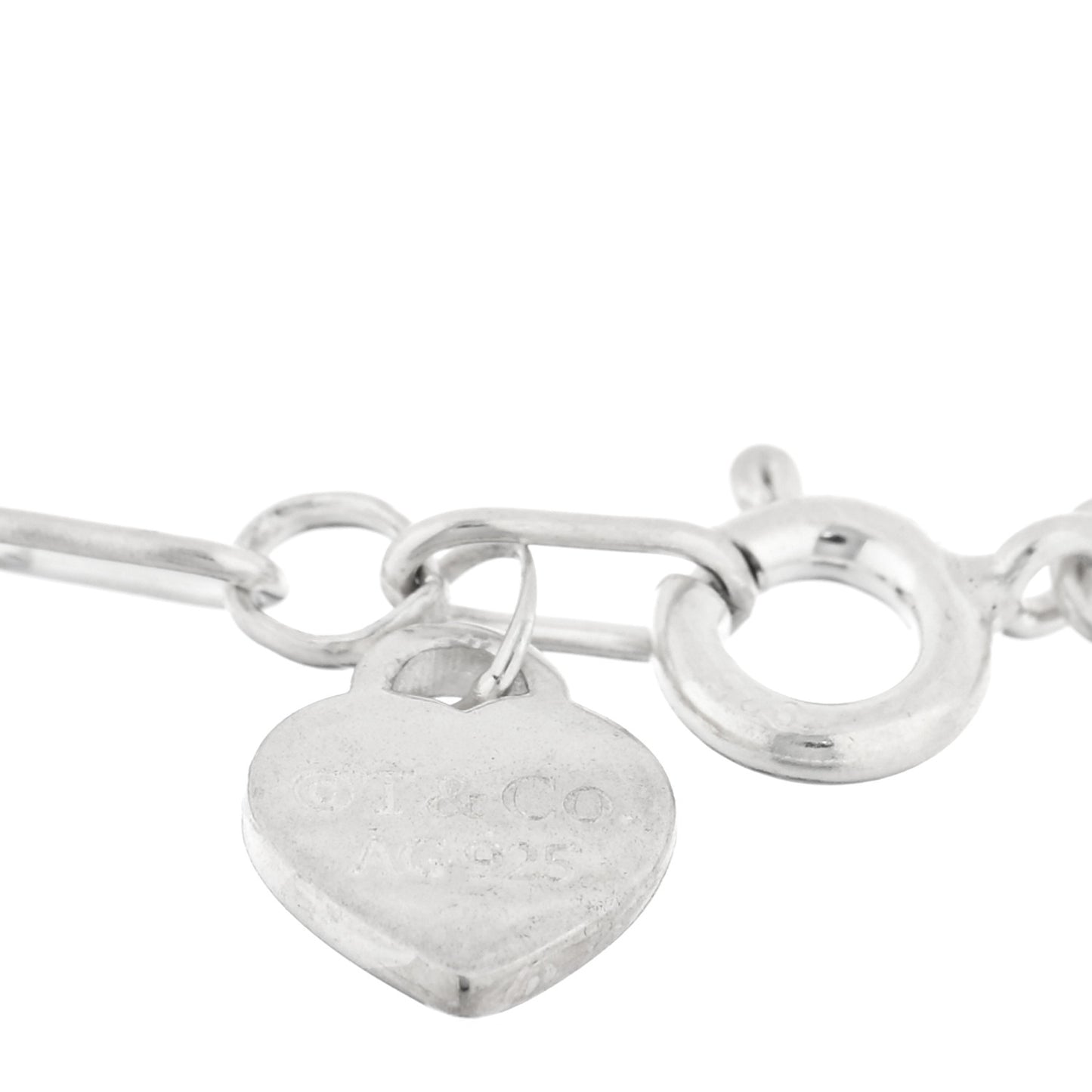 Sterling Silver Enamel Love Notes Logo Charm Bracelet Blue