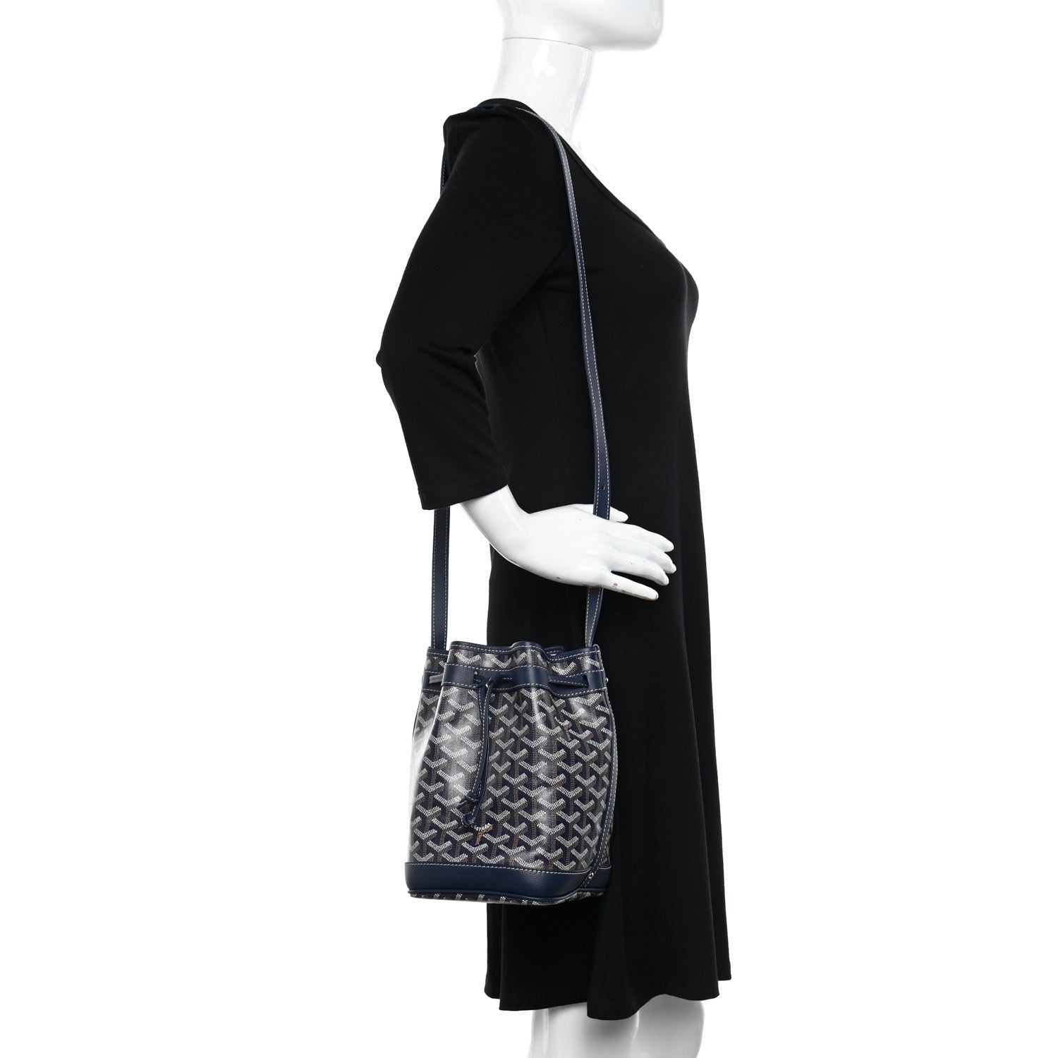 Goyard Goyardine Petit Flot Bucket Bag PM Navy 2 of 9