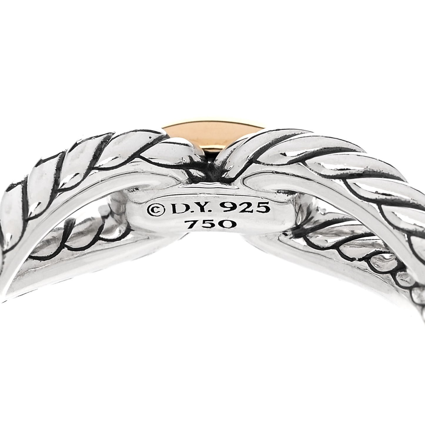 Sterling Silver 18K Yellow Gold Cable Loop Ring 54 7