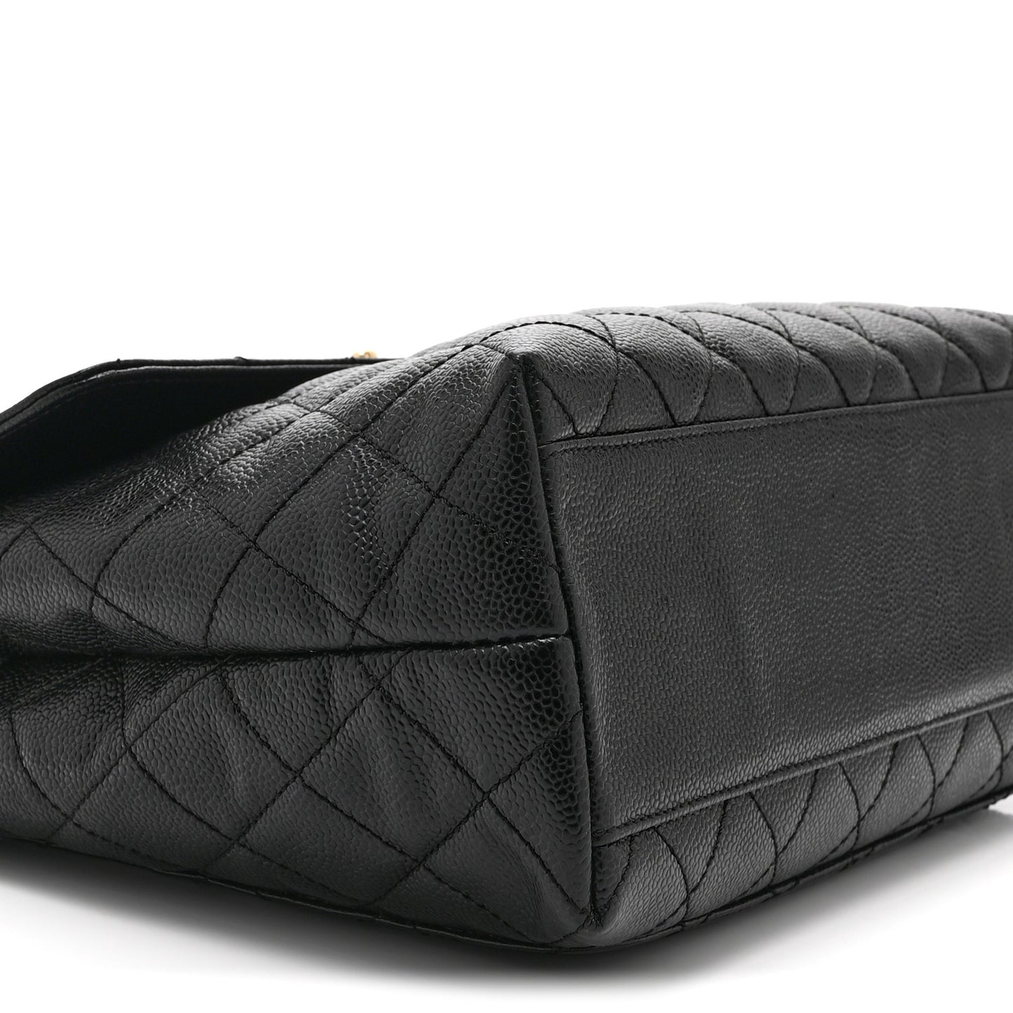 Caviar Quilted Jumbo Kelly Flap Black