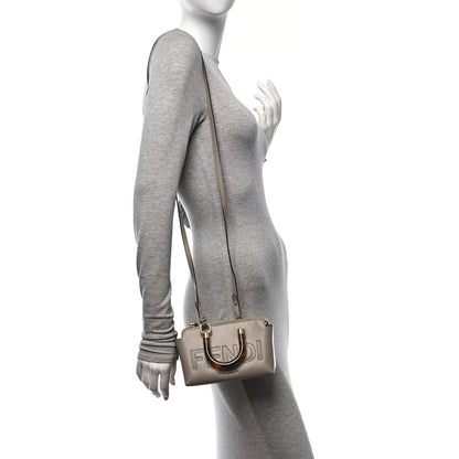 Fendi Vitello King Plexiglass Logo Embossed Mini By The Way Top Handle Boston Bag Tortora 2 of 9